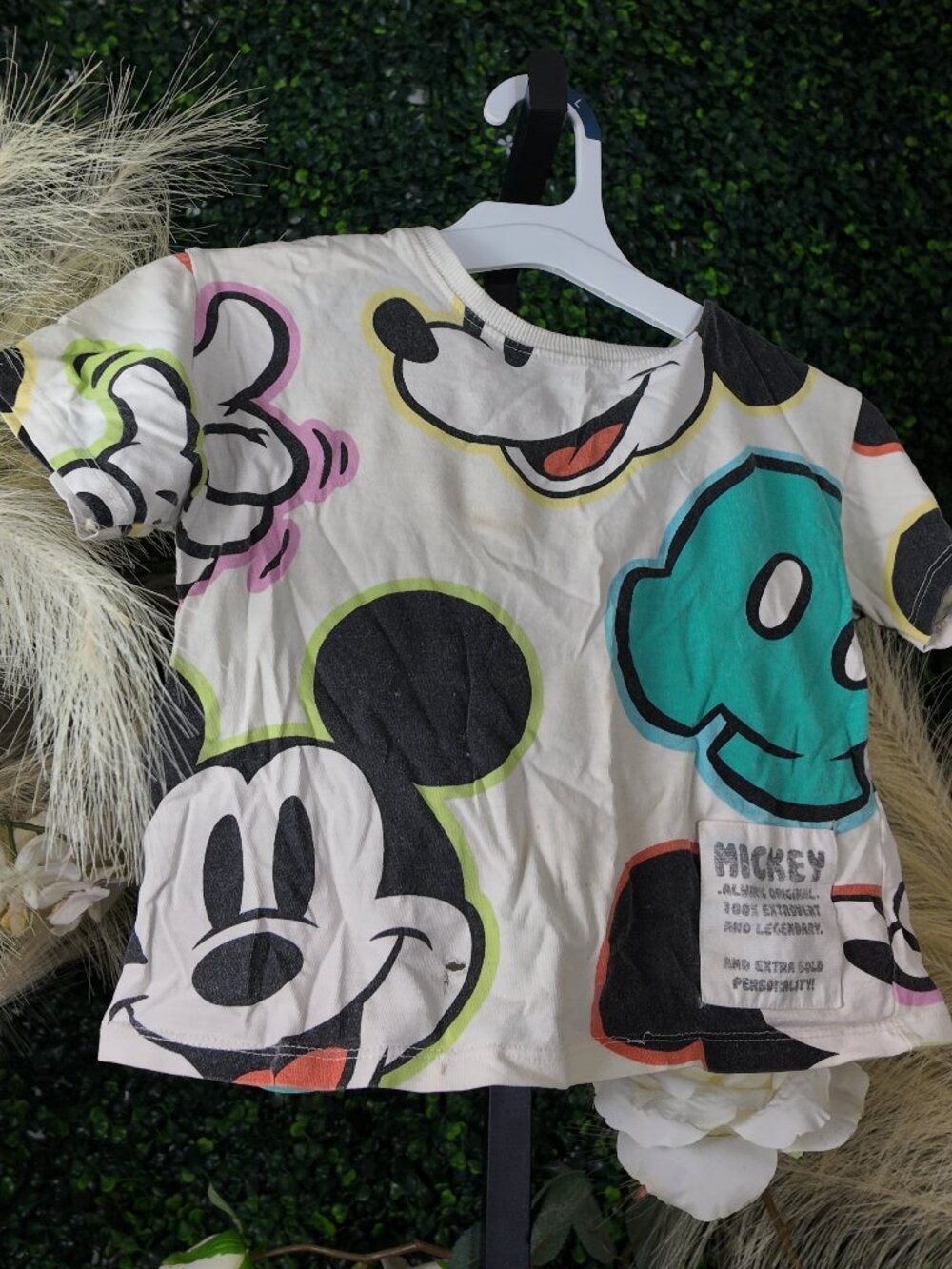 Zara Disney Mickey Mouse All-Over Print T-Shirt – Kids 3–4 Years